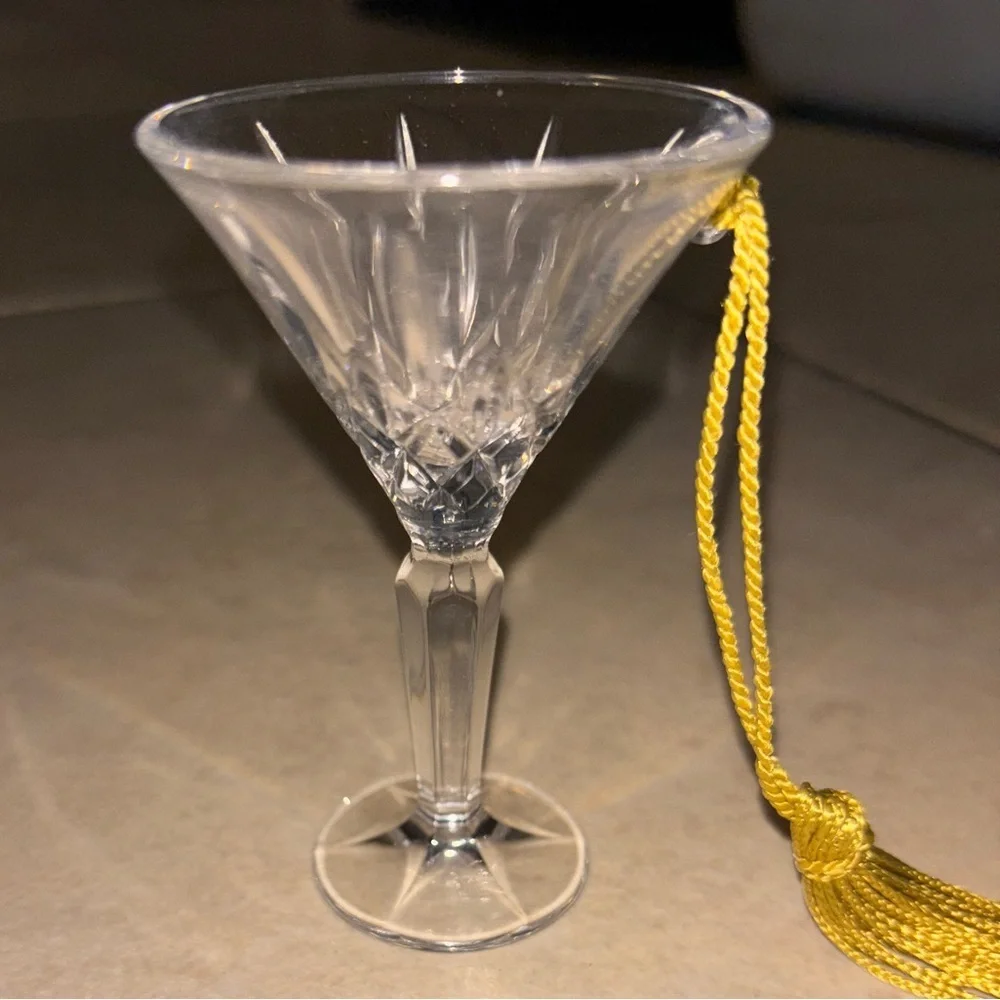 Gorham Lady Anne Mini Crystal Martini Shot Glass Christmas Ornament